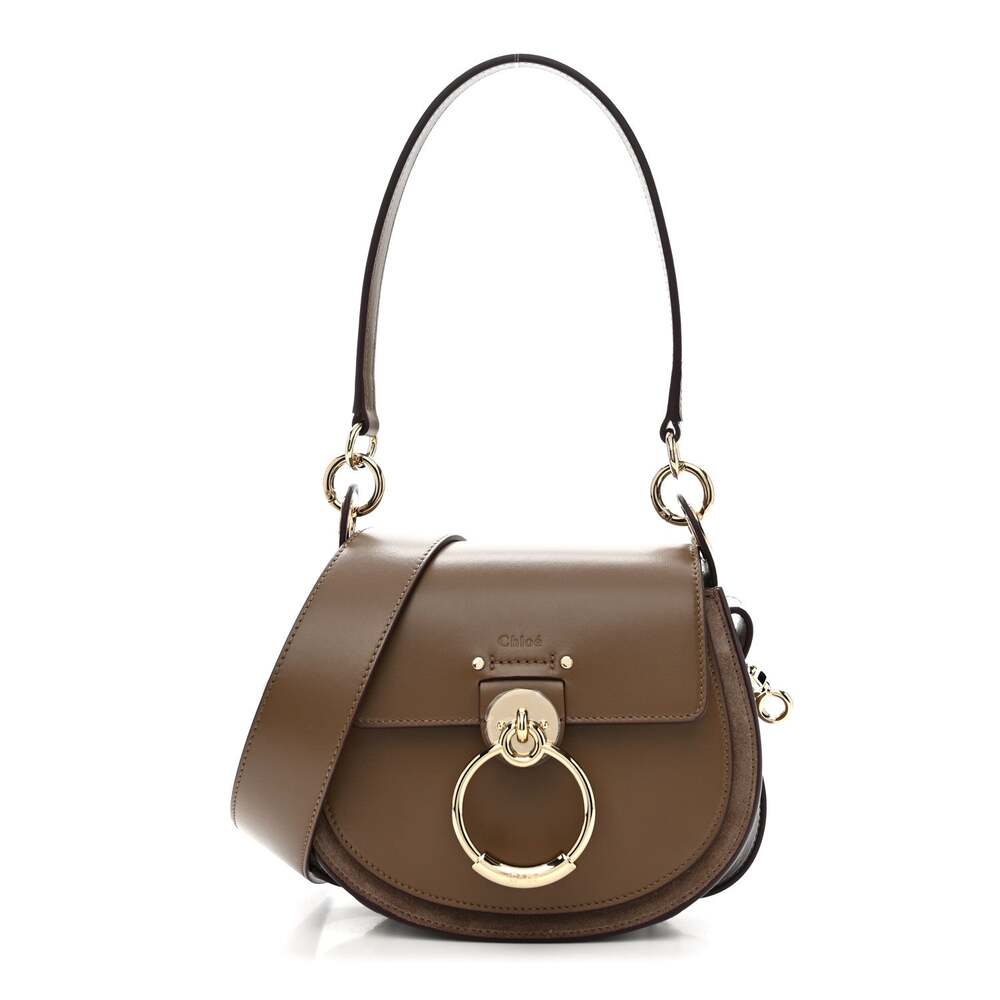Chloe Calfskin Small Tess Bag Dark Nut #259787C99B